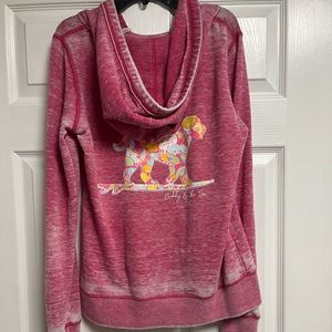 Long sleeve hooded shirt pink